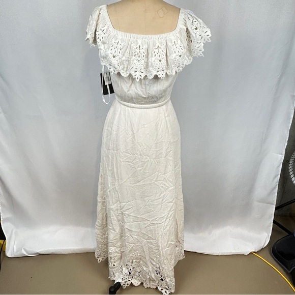 NEW Rachel Zoe Collection Halsey Off-the-Shoulder Maxi Dress Ivory Ecru Lace XS - Picture 5 of 16